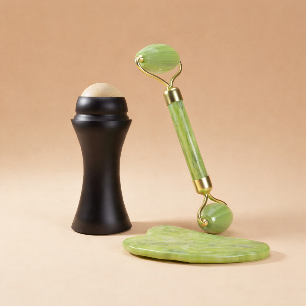 Roller Visage Volcanique Anti-Sébum + Roller Yeux en Jade Anti-Cernes