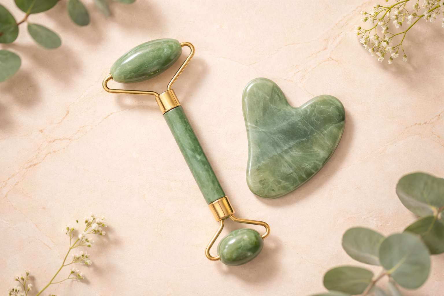 Roller Yeux en Jade Anti-Cernes